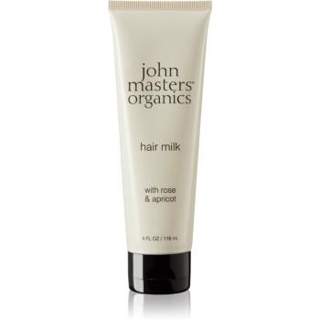 John Masters Organics Rose & Apricot bezoplachové mléko na suché konečky vlasů 118 ml
