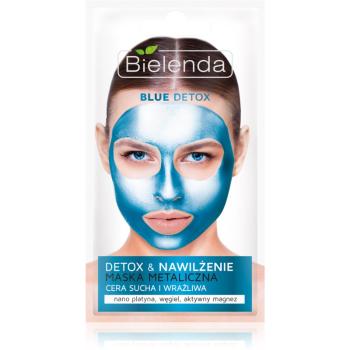 Bielenda Metallic Masks Blue Detox detoxikační a hydratační maska pro suchou až citlivou pleť 8 g