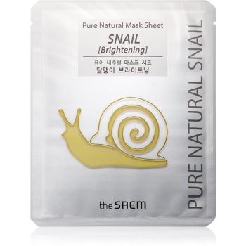 The Saem Pure Natural Snail plátýnková maska pro rozjasnění a vitalitu pleti 20 ml