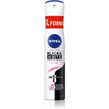Nivea Black & White Invisible Clear antiperspirant ve spreji 200 ml