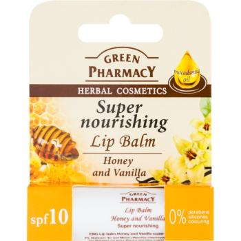 Green Pharmacy Lip Care výživný balzám na rty SPF 10 bez silikonů, parabenů a barviv 3.6 g