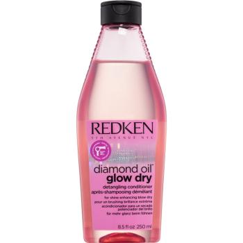 Redken Diamond Oil Glow Dry rozjasňující kondicionér pro lesk a snadné rozčesávání vlasů pro urychlení foukané 250 ml