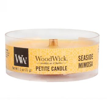 WoodWick Aromatická malá svíčka s dřevěným knotem Seaside Mimosa 31 g
