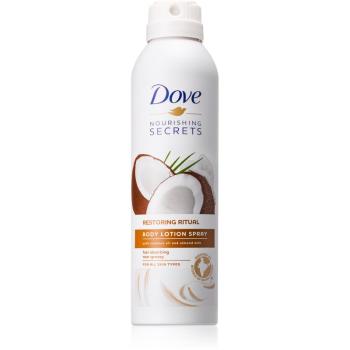 Dove Nourishing Secrets Restoring Ritual tělové mléko ve spreji Kokosový olej a Mandlové mléko 190 ml