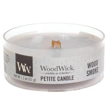 WoodWick Aromatická malá svíčka s dřevěným knotem Wood Smoke 31 g