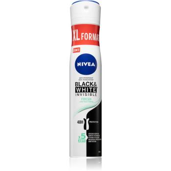 Nivea Black & White Invisible Fresh + Antibacterial antiperspirant ve spreji 5 v 1 200 ml