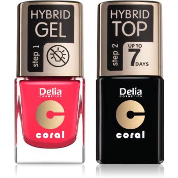 Delia Cosmetics Coral Nail Enamel Hybrid Gel kosmetická sada pro ženy odstín 03