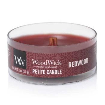 WoodWick Aromatická malá svíčka s dřevěným knotem Redwood 31 g