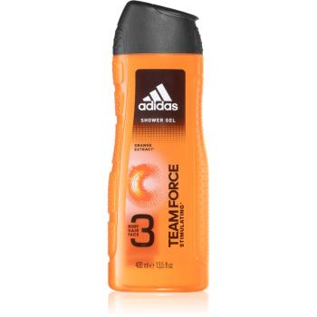 Adidas Team Force sprchový gel na obličej, tělo a vlasy 3 v 1 400 ml