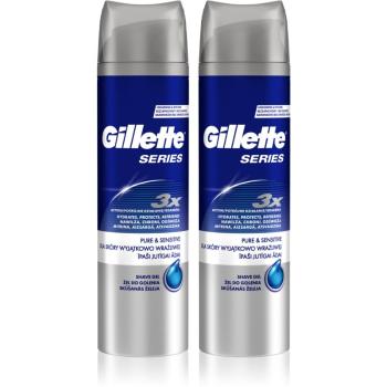 Gillette Series Pure & Sensitive gel na holení pro muže 2 x 200 ml