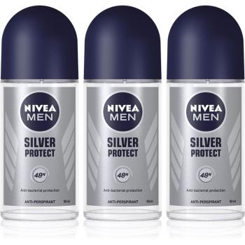 Nivea Men Silver Protect antiperspirant roll-on 48h 3 x 50 ml