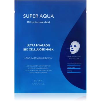 Missha Super Aqua 10 Hyaluronic Acid plátýnková maska s vysoce hydratačním a vyživujícím účinkem 25 g