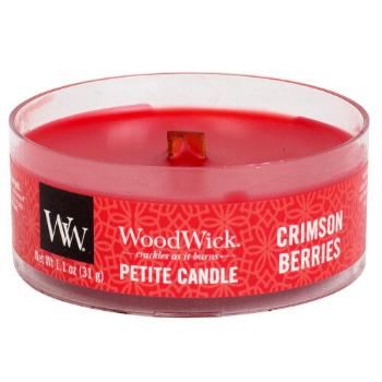 WoodWick Aromatická malá svíčka s dřevěným knotem Crimson Berries 31 g
