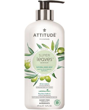ATTITUDE Přírodní mýdlo na ruce SUPER LEAVES s detoxikačním účinkem - olivové listy 473 ml