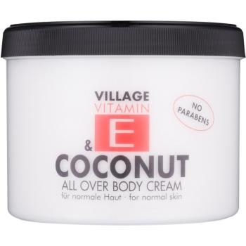 Village Vitamin E Coconut tělový krém bez parabenů 500 ml