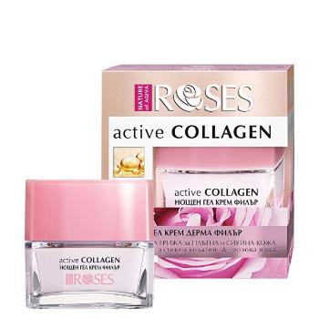 ELLEMARE Noční gelový krém pro zralou pleť Roses Active Collagen (Wrinkle Filler Gel Cream) 50ml