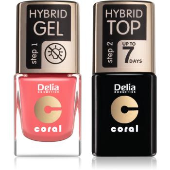 Delia Cosmetics Coral Nail Enamel Hybrid Gel kosmetická sada pro ženy odstín 16