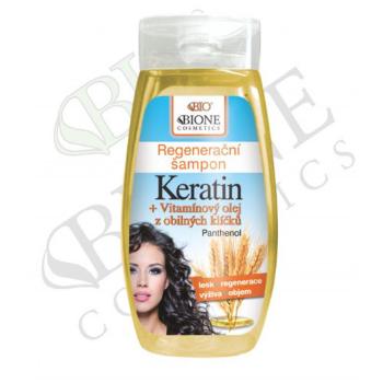 Bione Cosmetics Regenerační šampon Keratin + Vitamínový olej z obilných klíčků 260 ml