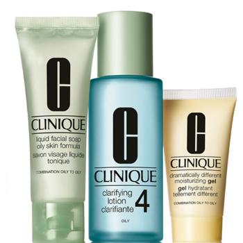Clinique 3step Skin Care System4 Liquid Facial Soap 50 ml + 100 ml Clarifying Lotion 4 + 30 ml DDMgel dárková sada