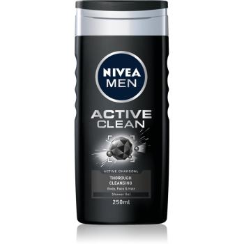 Nivea Men Active Clean sprchový gel na obličej, tělo a vlasy pro muže 250 ml