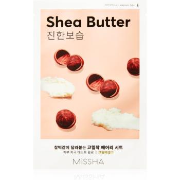 Missha Airy Fit Shea Butter plátýnková maska s vysoce hydratačním a vyživujícím účinkem 19 g