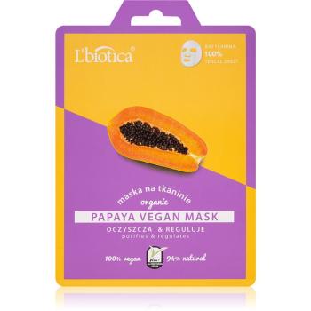 L’biotica Vegan Organic Papaya čisticí pleťová maska 1 ks