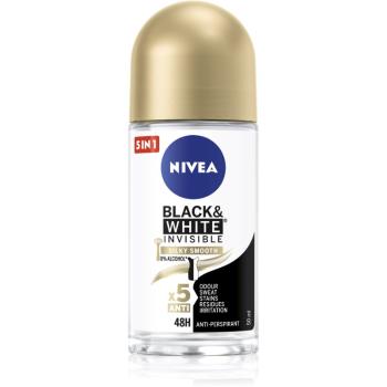 Nivea Invisible Black & White Silky Smooth kuličkový antiperspirant bez alkoholu 50 ml