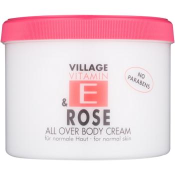 Village Vitamin E Rose tělový krém bez parabenů 500 ml
