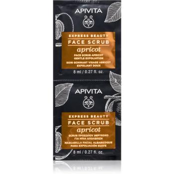 Apivita Express Beauty Apricot jemný čisticí peeling na obličej 2 x 8 ml