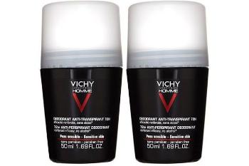 Vichy Deodorant roll-on pro citlivou pokožku Homme 72H (Deodorant Anti-Transpirant) 2 x 50 ml