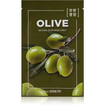The Saem Natural Mask Sheet Olive plátýnková maska pro rozjasnění a vitalitu pleti 21 ml