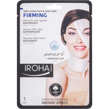 Iroha Firming Pearl bavlněná maska na obličej a krk s perlovým a hyaluronovým sérem