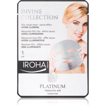 Iroha Divine Collection Platinum & Hyaluronic Acid hydratační a rozjasňující maska 25 ml