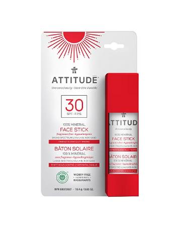 ATTITUDE 100% minerální ochranná tyčinka na obličej a rty ATTITUDE SPF 30 bez vůně 18,4 g