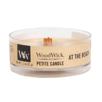 WoodWick Aromatická malá svíčka s dřevěným knotem At the Beach 31 g